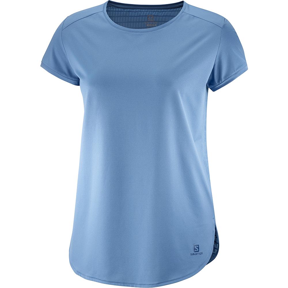 T-Shirts Salomon Femme Bleu - Salomon COMET BREEZE W - France (8423-AEVWL)